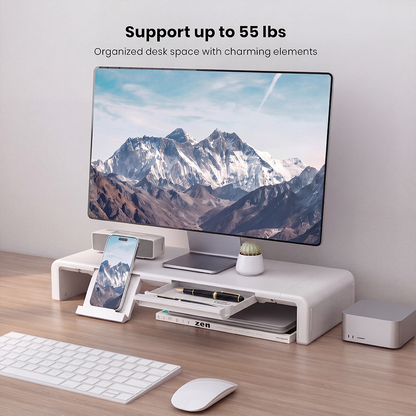 Ergonomic Monitor Stand Riser, Adjustable Computer Monitor Stand with Storage Drawer