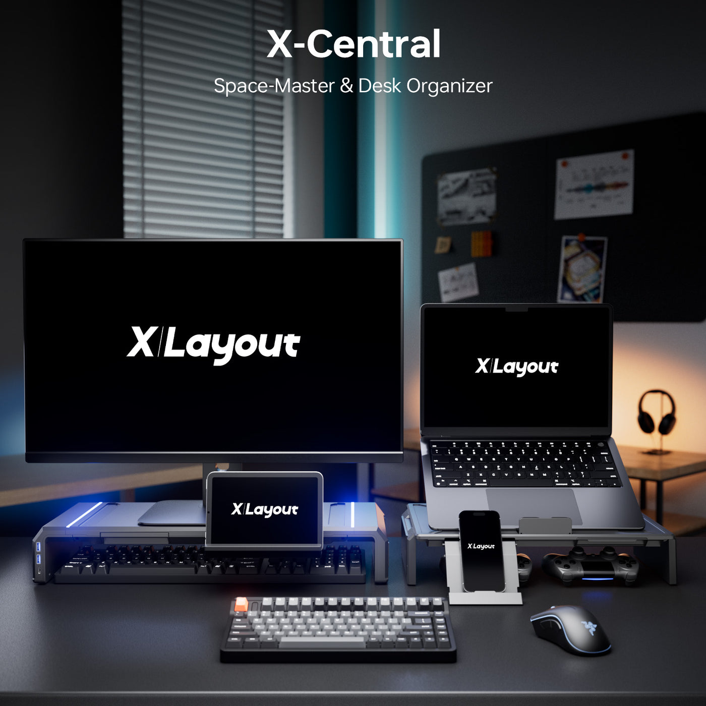 X-Central Monitor Stand Space-Master Desk Organizer